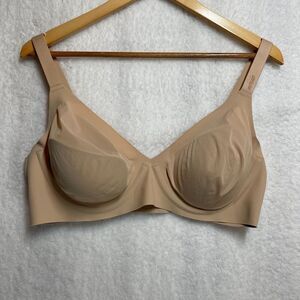 Aerie Smoothiez 40D Plunge Bra Beige Seamless Comfort T-Shirt Style Minimalist
